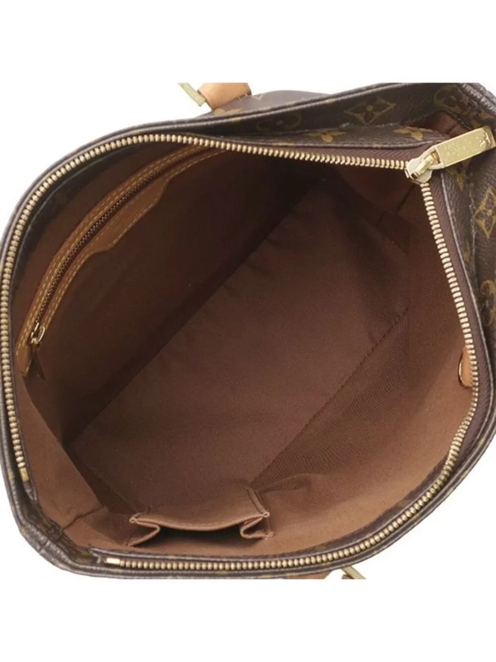 Louis Vuitton Tote Bag Cabas Piano Monogram Canvas Gold Brown